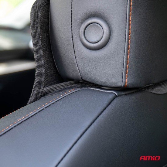 Amio - Κάλυμμα Καθίσματος Αντιιδρωτικό με Χάντρες & Στήριξη Μέσης 45×120cm Μαύρο – Universal CSM-16 - 1 Τεμ. (04429/AM)-Amio-04429/AM