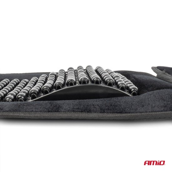 Amio - Κάλυμμα Καθίσματος Αντιιδρωτικό με Χάντρες & Στήριξη Μέσης 45×120cm Μαύρο – Universal CSM-16 - 1 Τεμ. (04429/AM)-Amio-04429/AM