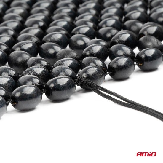 Amio – Κάλυμμα Καθίσματος Αντιιδρωτικό με Χάντρες 44×106cm Μαύρο – Universal CSM-18 - 1 Τεμ. (04431/AM)-Amio-04431/AM