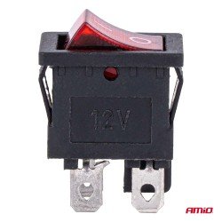 Amio - Διακόπτης Rocker 12/24V 20A με Κόκκινο Φωτισμό – Για Οχήματα & Βιομηχανικές Εφαρμογές - 1 τεμ. (04440/AM)-Amio-04440/AM