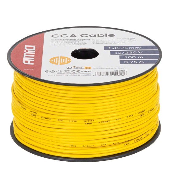 Amio - Καλώδιο Ηχείων CCA 1×0,75mm² 100m – 3,75A / 12-230V - 1 τεμ. (04447/AM)-Amio-04447/AM