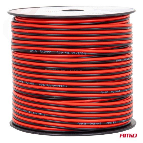 Amio - Δίδυμο Καλώδιο Ηχείων CCA 2×1mm² 100m - 1 τεμ. (04458/AM)-Amio-04458/AM Amio - Δίδυμο Καλώδιο Ηχείων CCA 2×1mm² 100m - 1 τεμ. (04458/AM)-Amio-04458/AM
