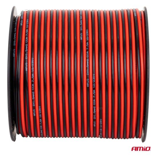 Amio - Δίδυμο Καλώδιο Ηχείων CCA 2×1,5mm² 100m - 1 τεμ. (04459/AM)-Amio-04459/AM