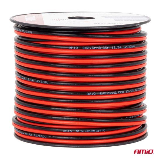 Amio - Δίδυμο Καλώδιο CCA 2×2,5mm² 50m - 1 τεμ. (04460/AM)-Amio-04460/AM Amio - Δίδυμο Καλώδιο CCA 2×2,5mm² 50m - 1 τεμ. (04460/AM)-Amio-04460/AM