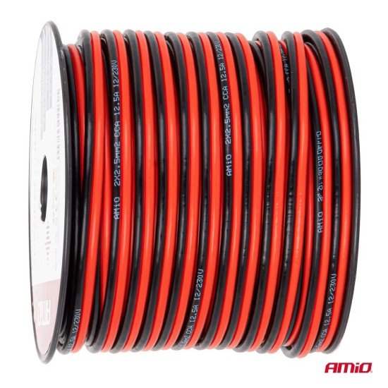 Amio - Δίδυμο Καλώδιο CCA 2×2,5mm² 50m - 1 τεμ. (04460/AM)-Amio-04460/AM Amio - Δίδυμο Καλώδιο CCA 2×2,5mm² 50m - 1 τεμ. (04460/AM)-Amio-04460/AM