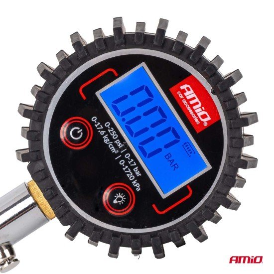 Amio - Ψηφιακό Μανόμετρο Πίεσης Ελαστικών 17 bar με Σωλήνα & Βαλβίδα Εκτόνωσης - 1τεμ. (04465/AM)-Amio-04465/AM Amio - Ψηφιακό Μανόμετρο Πίεσης Ελαστικών 17 bar με Σωλήνα & Βαλβίδα Εκτόνωσης - 1τεμ. (04465/AM)-Amio-04465/AM