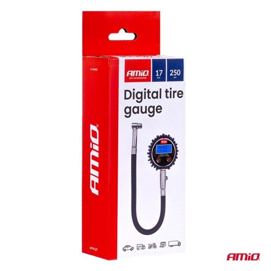 Amio - Ψηφιακό Μανόμετρο Πίεσης Ελαστικών 17 bar με Σωλήνα & Βαλβίδα Εκτόνωσης - 1τεμ. (04465/AM)-Amio-04465/AM Amio - Ψηφιακό Μανόμετρο Πίεσης Ελαστικών 17 bar με Σωλήνα & Βαλβίδα Εκτόνωσης - 1τεμ. (04465/AM)-Amio-04465/AM