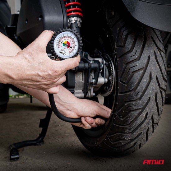Amio - Επαγγελματικό μηχανικό μανόμετρο πίεσης ελαστικών 12 bar με εύκαμπτο σωλήνα 30cm Αναλογικό - 1 τεμ. (04468/AM)-Amio-04468/AM Amio - Επαγγελματικό μηχανικό μανόμετρο πίεσης ελαστικών 12 bar με εύκαμπτο σωλήνα 30cm Αναλογικό - 1 τεμ. (04468/AM)-Amio-04468/AM
