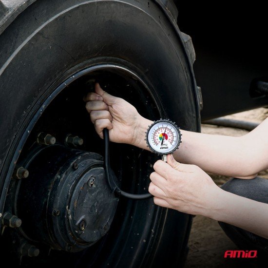 Amio - Επαγγελματικό μηχανικό μανόμετρο πίεσης ελαστικών 12 bar με εύκαμπτο σωλήνα 30cm Αναλογικό - 1 τεμ. (04468/AM)-Amio-04468/AM Amio - Επαγγελματικό μηχανικό μανόμετρο πίεσης ελαστικών 12 bar με εύκαμπτο σωλήνα 30cm Αναλογικό - 1 τεμ. (04468/AM)-Amio-04468/AM