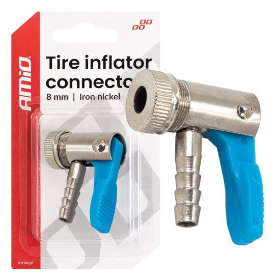 Amio - Προσαρμογέας Ακροφυσίου (Ρακόρ) Φουσκώματος Ελαστικών για σωλήνα διαμέτρου 8mm κατασκευασμένος από κράμα Σιδήρου με επικάλυψη Νικελίου - 1 τεμ. (04498/AM)-Amio-04498/AM Amio - Προσαρμογέας Ακροφυσίου (Ρακόρ) Φουσκώματος Ελαστικών για σωλήνα διαμέτρου 8mm κατασκευασμένος από κράμα Σιδήρου με επικάλυψη Νικελίου - 1 τεμ. (04498/AM)-Amio-04498/AM