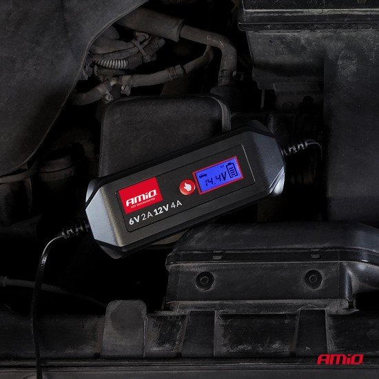 Amio - Φορτιστής Μπαταρίας Ψηφιακός DBC-4A WET AGM GEL τάση λειτουργίας 6/12V ένταση ρεύματος 4A για Επιβατικά Αυτοκίνητα και Μοτοσυκλέτες - 1 τεμ. (04523/AM)-Amio-04523/AM