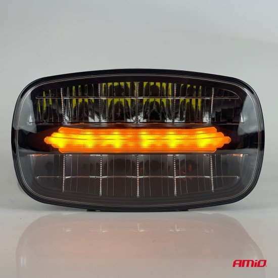Amio - Προβολέας Εργασίας LED Oval με Ενσωματωμένο Φλας 109W 7000lm 9/36V για Φορτηγά Γεωργικά Μηχανήματα και Off-Road Οχήματα - 1 τεμ. (04535/AM)-Amio-04535/AM