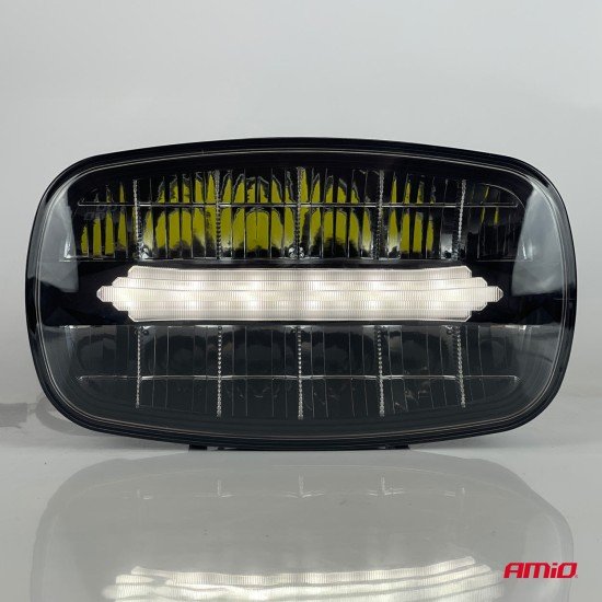 Amio - Προβολέας Εργασίας LED Oval με Ενσωματωμένο Φλας 109W 7000lm 9/36V για Φορτηγά Γεωργικά Μηχανήματα και Off-Road Οχήματα - 1 τεμ. (04535/AM)-Amio-04535/AM