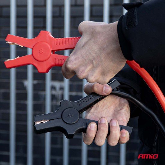 Amio - Καλώδια Φόρτισης Μπαταρίας (Ρευματοδότες) τάση λειτουργίας 12-24V ένταση ρεύματος 480A μήκος 4,5m με πιστοποίηση TUV για Επιβατικά Αυτοκίνητα και Φορτηγά - 1 σετ (04595/AM)-Amio-04595/AM