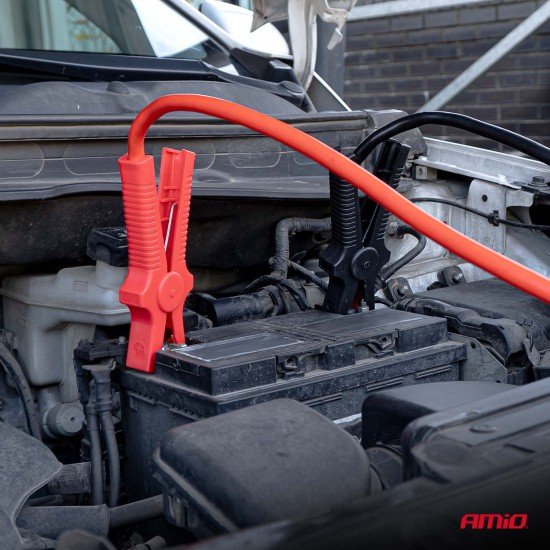 Amio - Καλώδια Φόρτισης Μπαταρίας (Ρευματοδότες) τάση λειτουργίας 12-24V ένταση ρεύματος 480A μήκος 4,5m με πιστοποίηση TUV για Επιβατικά Αυτοκίνητα και Φορτηγά - 1 σετ (04595/AM)-Amio-04595/AM