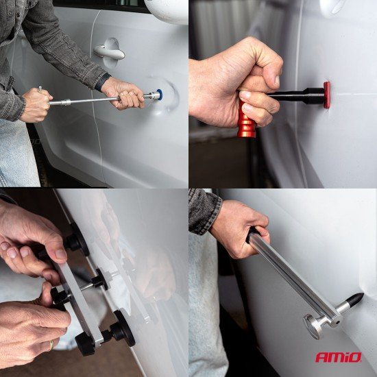 Amio - Kit Επισκευής Λαμαρίνας από Λακούβες (Αμάξωμα Οχήματος) DIY Dent+Ding Repair Kit Μεγάλο σε Σάκο για Επιβατικά Αυτοκίνητα - 1 σετ (04600/AM)-Amio-04600/AM