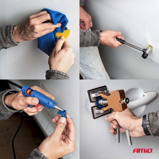 Amio - Kit Επισκευής Λαμαρίνας από Λακούβες (Αμάξωμα Οχήματος) DIY Dent+Ding Repair Kit Μεγάλο σε Σάκο για Επιβατικά Αυτοκίνητα - 1 σετ (04600/AM)-Amio-04600/AM
