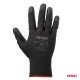 Amio - Γάντια Εργασίας ελαστικά με επικάλυψη πολυουρεθάνης χρώμα μαύρο μέγεθος No.8 - 2 ζευγ. (04631/AM)-Amio-04631/AM