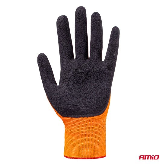 Amio - Γάντια Εργασίας με επικάλυψη αφρού λάτεξ χρώμα πορτοκαλί/μαύρο μέγεθος No.8 - 2 ζευγ. (04639/AM)-Amio-04639/AM