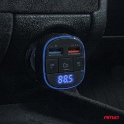 Amio - FM Transmitter Αναπτήρα τύπου FMT01 τάση λειτουργίας για Επιβατικά Αυτοκίνητα και Φορτηγά με 2xUSB Type-A για Επιβατικά Αυτοκίνητα και Φορτηγά - 1 τεμ. (04648/AM)-Amio-04648/AM