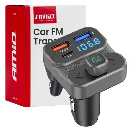 Amio - FM Transmitter Αναπτήρα τύπου FMT02 τάση λειτουργίας 12-24V με 2xUSB Type-A και 1xUSB Type-C για Επιβατικά Αυτοκίνητα και Φορτηγά - 1 τεμ. (04649/AM)-Amio-04649/AM Amio - FM Transmitter Αναπτήρα τύπου FMT02 τάση λειτουργίας 12-24V με 2xUSB Type-A και 1xUSB Type-C για Επιβατικά Αυτοκίνητα και Φορτηγά - 1 τεμ. (04649/AM)-Amio-04649/AM