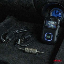 Amio - Bluetooth Δέκτης (Receiver) BTR-03 για Ασύρματη Μετάδοση Ήχου με υποδοχή Mini Jack 3.5mm και Οθόνη LCD - 1 τεμ. (04659/AM)-Amio-04659/AM