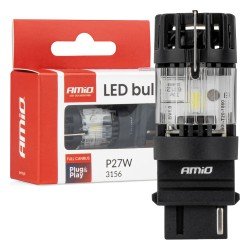 Amio – LED CSP P27W 3156 Καρφωτό 12V 66W 4800lm 6500K Full CANBUS για Όπισθεν & Ισχυρό Φως – 1 Τεμ. (04690/AM)-Amio-04690/AM