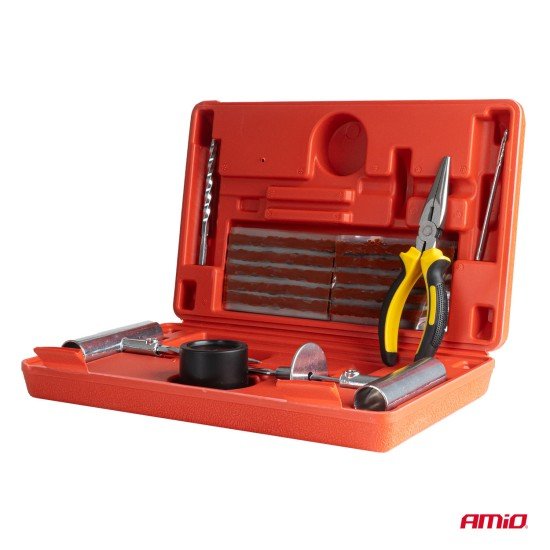 Amio - Κιτ Επισκευής Ελαστικών με Κορδόνι σε Κουτί Μεταφοράς - 38τεμ (04693)-Amio-04693/AM