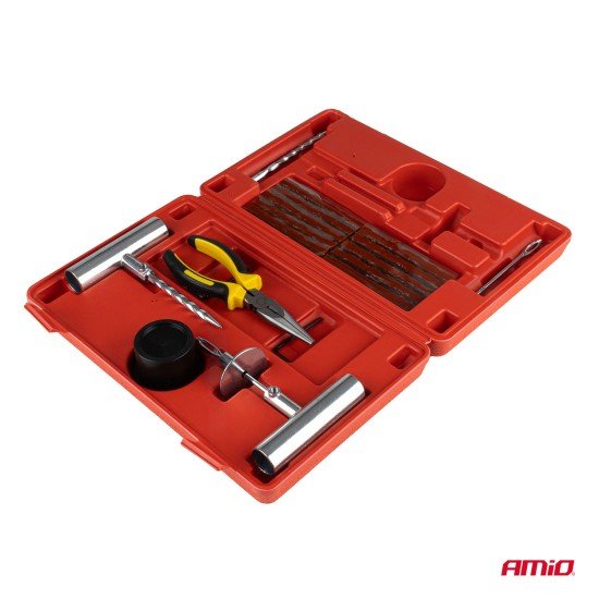 Amio - Κιτ Επισκευής Ελαστικών με Κορδόνι σε Κουτί Μεταφοράς - 38τεμ (04693)-Amio-04693/AM