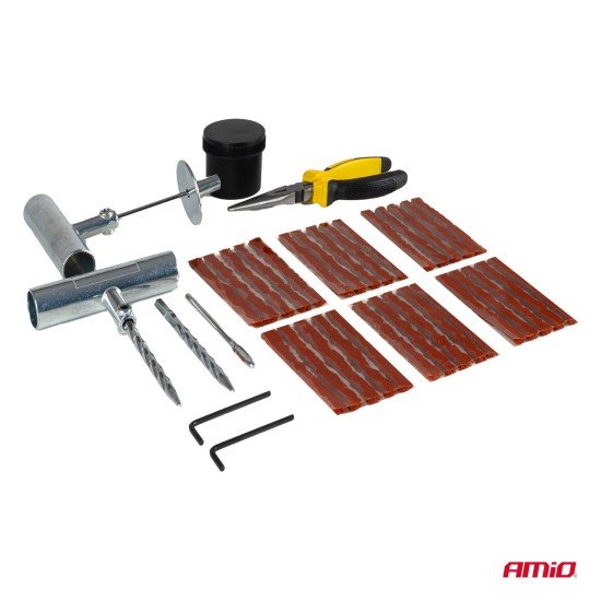 Amio - Κιτ Επισκευής Ελαστικών με Κορδόνι σε Κουτί Μεταφοράς - 38τεμ (04693)-Amio-04693/AM