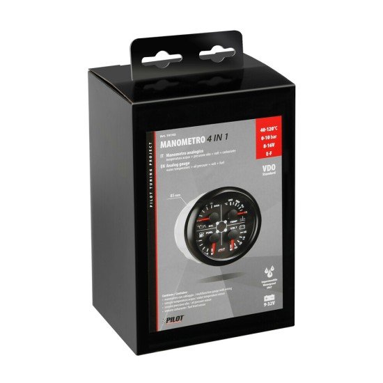 Lampa - Αναλογικό Όργανο 4-σε-1 85mm – Βολτόμετρο / Θερμοκρασία Νερού / Πίεση Λαδιού & Καύσιμο - 1 τεμ. (L1014.2)-Lampa-L1014.2