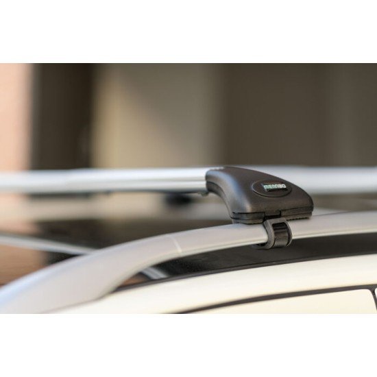 MENABO ΠΤΥΣΣΟΜΕΝΕΣ ΜΠΑΡΕΣ ΟΡΟΦΗΣ ΑΛΟΥΜΙΝΙΟΥ ARIETE 81.5-119.5 cm ΣΕ ΑΣΗΜΙ ΧΡΩΜΑ ΓΙΑ DR dr.2 5 doors 2010>2014 ΜΕ RAISED RAILS 5.5 cm max - 2 ΤΕΜ. (12050/MB)-Menabo-MP.12050/MB-60