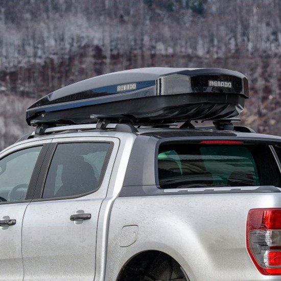 Menabo - Μπαγκαζιέρα Οροφής Satellite 600 Duo Black με Δαγκάνες Crab (Μαύρη / Γυαλιστερή 197,6x94x46,7cm) για Ασφαλή Μεταφορά Φορτίου - 1 τεμ. (16920/MB)-Menabo-16920/MB