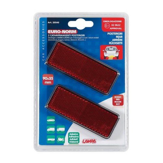 ΑΝΤΑΝΑΚΛΑΣΤΙΚΑ ΚΟΚΚΙΝΑ EURO-NORM 90x35mm 2ΤΕΜ-Lampa-L2054.0 ΑΝΤΑΝΑΚΛΑΣΤΙΚΑ ΚΟΚΚΙΝΑ EURO-NORM 90x35mm 2ΤΕΜ-Lampa-L2054.0