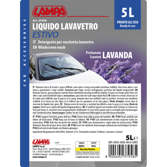 Lampa - Υγρό Υαλοκαθαριστήρων Summer Screen Wash άρωμα Λεβάντα διάσταση 5000ml - 1 τεμ. (L3795.8)-Lampa-L3795.8