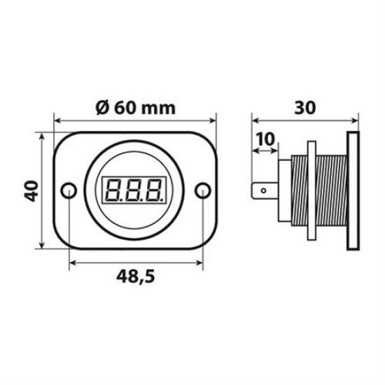 ΒΟΛΤΟΜΕΤΡΟ ΨΗΦΙΑΚΟ ΣΕ ΠΡΙΖΑ EXT-9 6-30V LED 60x48,5x40mm-Lampa-L3897.4 ΒΟΛΤΟΜΕΤΡΟ ΨΗΦΙΑΚΟ ΣΕ ΠΡΙΖΑ EXT-9 6-30V LED 60x48,5x40mm-Lampa-L3897.4