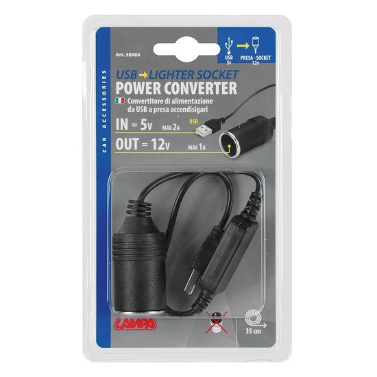 ΜΕΤΑΣΧΗΜΑΤΙΣΤΗΣ/ΑΝΤΑΠΤΟΡΑΣ ΑΠΟ USB 5V ΣΕ ΥΠΟΔΟΧΗ ΜΕ ΦΙΣ ΑΝΑΠΤΗΡΑ 12V ΚΑΙ ΚΑΛΩΔΙΟ 35cm  LAMPA - 1 ΤΕΜ-Lampa-L3898.4 ΜΕΤΑΣΧΗΜΑΤΙΣΤΗΣ/ΑΝΤΑΠΤΟΡΑΣ ΑΠΟ USB 5V ΣΕ ΥΠΟΔΟΧΗ ΜΕ ΦΙΣ ΑΝΑΠΤΗΡΑ 12V ΚΑΙ ΚΑΛΩΔΙΟ 35cm  LAMPA - 1 ΤΕΜ-Lampa-L3898.4