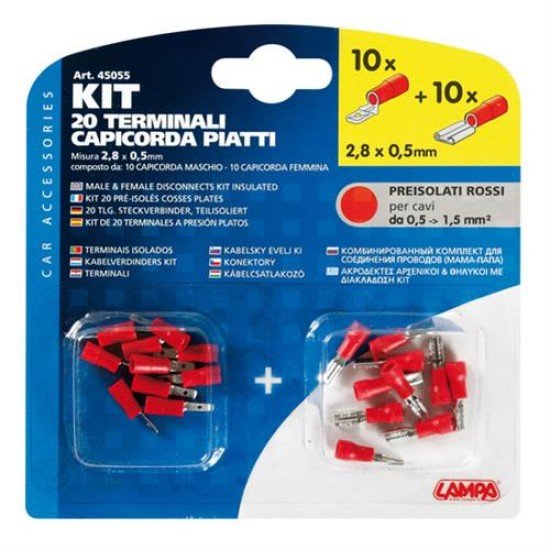 Φισάκια κιτ 2,8x0,5mm 20τεμ. Κόκκινα-Lampa-L4505.5 Φισάκια κιτ 2,8x0,5mm 20τεμ. Κόκκινα-Lampa-L4505.5