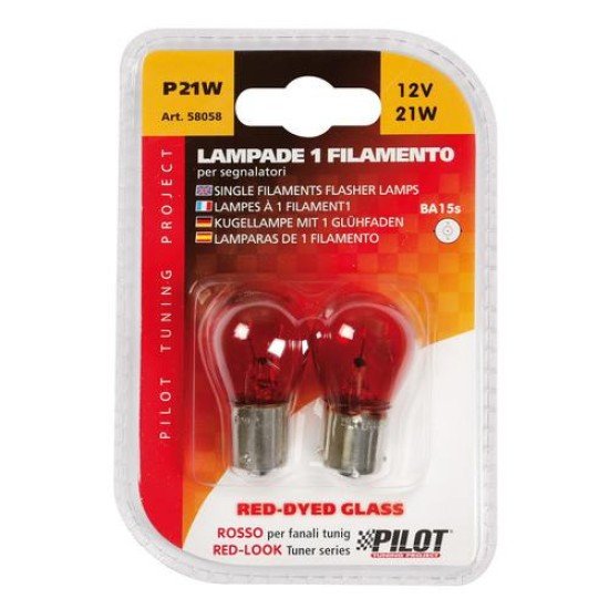 P21W 12V 21W BA15s ΜΟΝΟΠΟΛΙΚΟ ΚΟΚΚΙΝΟ DYED-GLASS 2ΤΕΜ. BLISTER-Lampa-L5805.8 P21W 12V 21W BA15s ΜΟΝΟΠΟΛΙΚΟ ΚΟΚΚΙΝΟ DYED-GLASS 2ΤΕΜ. BLISTER-Lampa-L5805.8