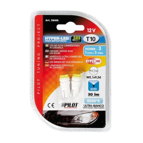 T10 W5W 12V W2,1x9,5d 30lm HYPER-LED 3 ΛΕΥΚΟ (ΔΙΠΛΗΣ ΠΟΛΙΚΟΤΗΤΑΣ-ΚΑΡΦΩΤΟ) BLISTER 2ΤΕΜ.-Lampa-L5840.6 T10 W5W 12V W2,1x9,5d 30lm HYPER-LED 3 ΛΕΥΚΟ (ΔΙΠΛΗΣ ΠΟΛΙΚΟΤΗΤΑΣ-ΚΑΡΦΩΤΟ) BLISTER 2ΤΕΜ.-Lampa-L5840.6