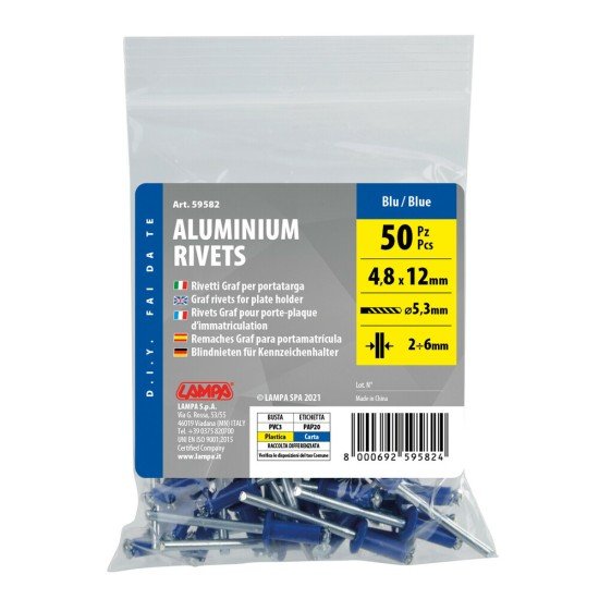 ΠΡΙΤΣΙΝΙΑ ΑΛΟΥΜΙΝΙΟΥ 4,8x12mm (ΒΑΘΟΣ ΤΡΥΠΑΣ 2-6mm/ ΕΣΩΤΕΡΙΚΗ ΔΙΑΜΕΤΡΟ 5,3mm) ΜΠΛΕ 50ΤΕΜ-Lampa-L5958.2 ΠΡΙΤΣΙΝΙΑ ΑΛΟΥΜΙΝΙΟΥ 4,8x12mm (ΒΑΘΟΣ ΤΡΥΠΑΣ 2-6mm/ ΕΣΩΤΕΡΙΚΗ ΔΙΑΜΕΤΡΟ 5,3mm) ΜΠΛΕ 50ΤΕΜ-Lampa-L5958.2
