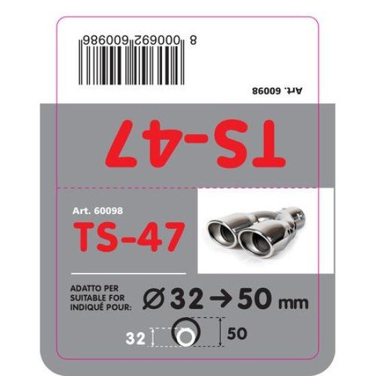 ΑΚΡΟ ΕΞΑΤΜΙΣΗΣ TS-47 Φ 32-50 - ΔΙΠΛΗ ΑΠΟΛΗΞΗ-Lampa-L6009.8 ΑΚΡΟ ΕΞΑΤΜΙΣΗΣ TS-47 Φ 32-50 - ΔΙΠΛΗ ΑΠΟΛΗΞΗ-Lampa-L6009.8