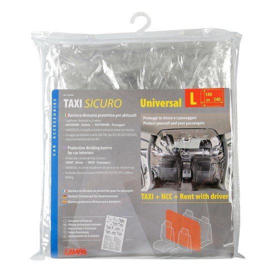 Lampa - Διαχωριστικό Προστατευτικό Νάιλον Καμπίνας Taxi Sicuro 240x140cm για διαχωρισμό οδηγού και επιβατών με εύκολη τοποθέτηση χωρίς τρύπημα και καθαρή εφαρμογή - 1 Τεμ. (L6044.8)-Lampa-L6044.8 Lampa - Διαχωριστικό Προστατευτικό Νάιλον Καμπίνας Taxi Sicuro 240x140cm για διαχωρισμό οδηγού και επιβατών με εύκολη τοποθέτηση χωρίς τρύπημα και καθαρή εφαρμογή - 1 Τεμ. (L6044.8)-Lampa-L6044.8