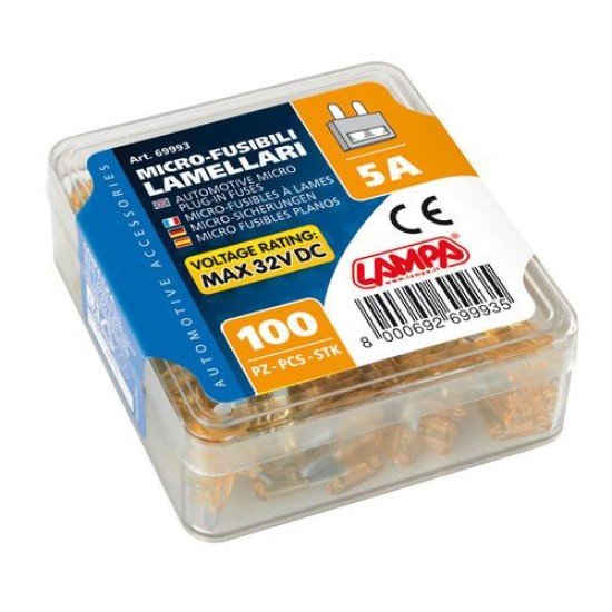 ΑΣΦΑΛΕΙΕΣ MICRO 5Amp 12/32V ΣΕ ΚΟΥΤΑΚΙ 100ΤΕΜ.-Lampa-L6999.3 ΑΣΦΑΛΕΙΕΣ MICRO 5Amp 12/32V ΣΕ ΚΟΥΤΑΚΙ 100ΤΕΜ.-Lampa-L6999.3
