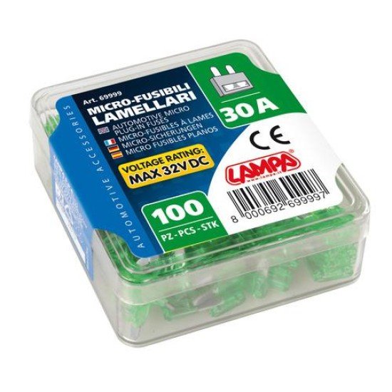 ΑΣΦΑΛΕΙΕΣ MICRO 30Amp 12/32V ΣΕ ΚΟΥΤΑΚΙ 100ΤΕΜ.-Lampa-L6999.9 ΑΣΦΑΛΕΙΕΣ MICRO 30Amp 12/32V ΣΕ ΚΟΥΤΑΚΙ 100ΤΕΜ.-Lampa-L6999.9