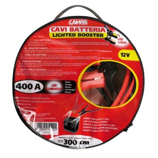 Καλώδια Φορτισης 300CM 400AMP 12V με φως LED-Lampa-L7012.0 Καλώδια Φορτισης 300CM 400AMP 12V με φως LED-Lampa-L7012.0