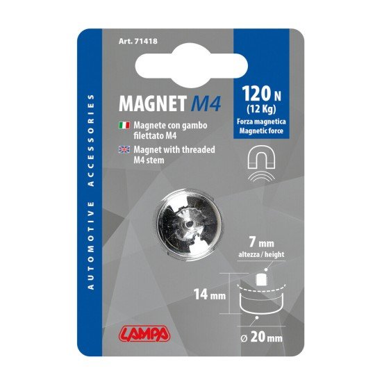 ΜΑΓΝΗΤΗΣ ΜΕ ΒΙΔΑ 120N/12kg M4 20x14mmH (ΕΙΔΙΚΟ ΓΙΑ ΤΟ ΚΟΥΤΙ 7141.4) 1ΤΕΜ-Lampa-L7141.8 ΜΑΓΝΗΤΗΣ ΜΕ ΒΙΔΑ 120N/12kg M4 20x14mmH (ΕΙΔΙΚΟ ΓΙΑ ΤΟ ΚΟΥΤΙ 7141.4) 1ΤΕΜ-Lampa-L7141.8