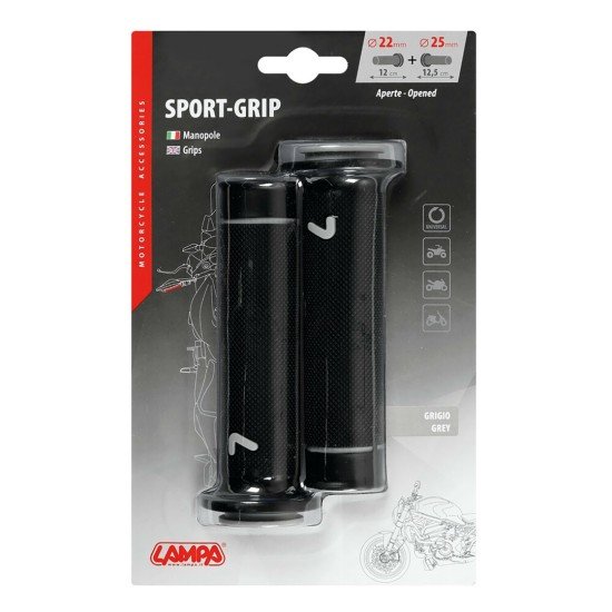 ΧΕΙΡΟΛΑΒΕΣ ΤΙΜΟΝΙΟΥ ΜΗΧΑΝΗΣ SPORT-GRIP ΜΑΥΡΟ/ΓΚΡΙ (22 mm-12cm/25mm-12,5cm) LAMPA - 2 ΤΕΜ.-Lampa-9057.9-LM ΧΕΙΡΟΛΑΒΕΣ ΤΙΜΟΝΙΟΥ ΜΗΧΑΝΗΣ SPORT-GRIP ΜΑΥΡΟ/ΓΚΡΙ (22 mm-12cm/25mm-12,5cm) LAMPA - 2 ΤΕΜ.-Lampa-9057.9-LM