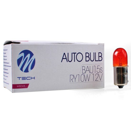 RY10W 12V 10W BAU15s ΠΟΡΤΟΚΑΛΙ (ΜΟΝΟΠΟΛΙΚΟ-ΠΑΡΑΚΕΝΤΡΟ-ΦΟΥΝΤΟΥΚΙ) STANDARD 10ΤΕΜ. M-TECH-M-Tech-Z95/MT