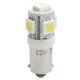 T4W 12V 1,2W BA9s (ΜΙΝΙΟΝ) LED 5xSMD5050 ΛΕΥΚΟ BLISTER 2ΤΕΜ. M-TECH-M-Tech-LB057W/MT